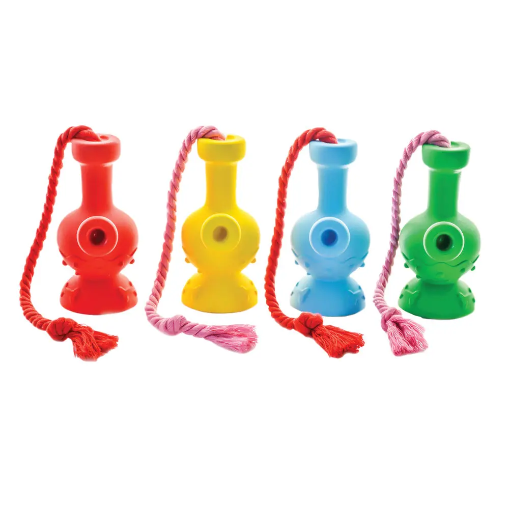 Puff Palz Tug & Toke Water Pipe Dog Toy - 6" / Colors Vary 1