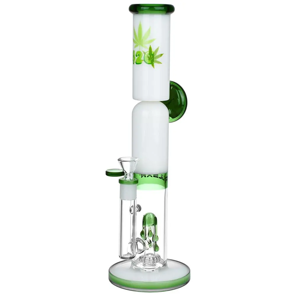 Pulsar 420 O'clock Glow In The Dark Straight Tube Water Pipe - 13" / 14Mm F 1
