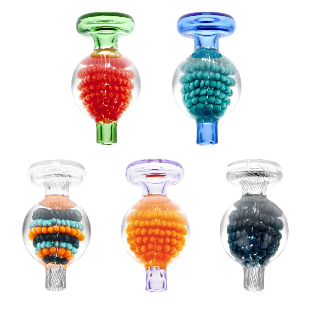 Encased Blackberry Pattern Bubble Carb Cap- 27Mm/Colors Vary 1