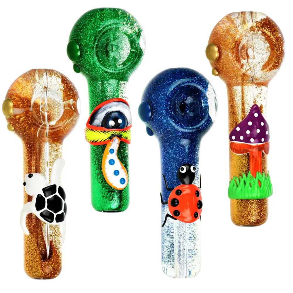 Freezable Glycerin Glitter Glow Spoon Pipe- 5" / Styles Vary 1