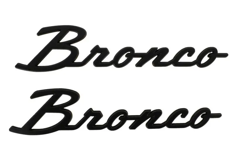 Ford Racing 2021+ Bronco Classic Script Fender Badges - Matte Black (Pair) 1