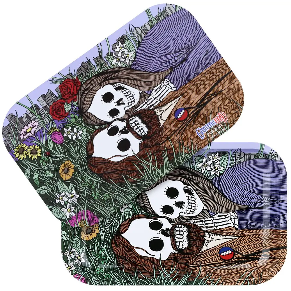 Grateful Dead X Pulsar Rolling Tray & Lid Kit - Flower Couple / 11" X 7" 1