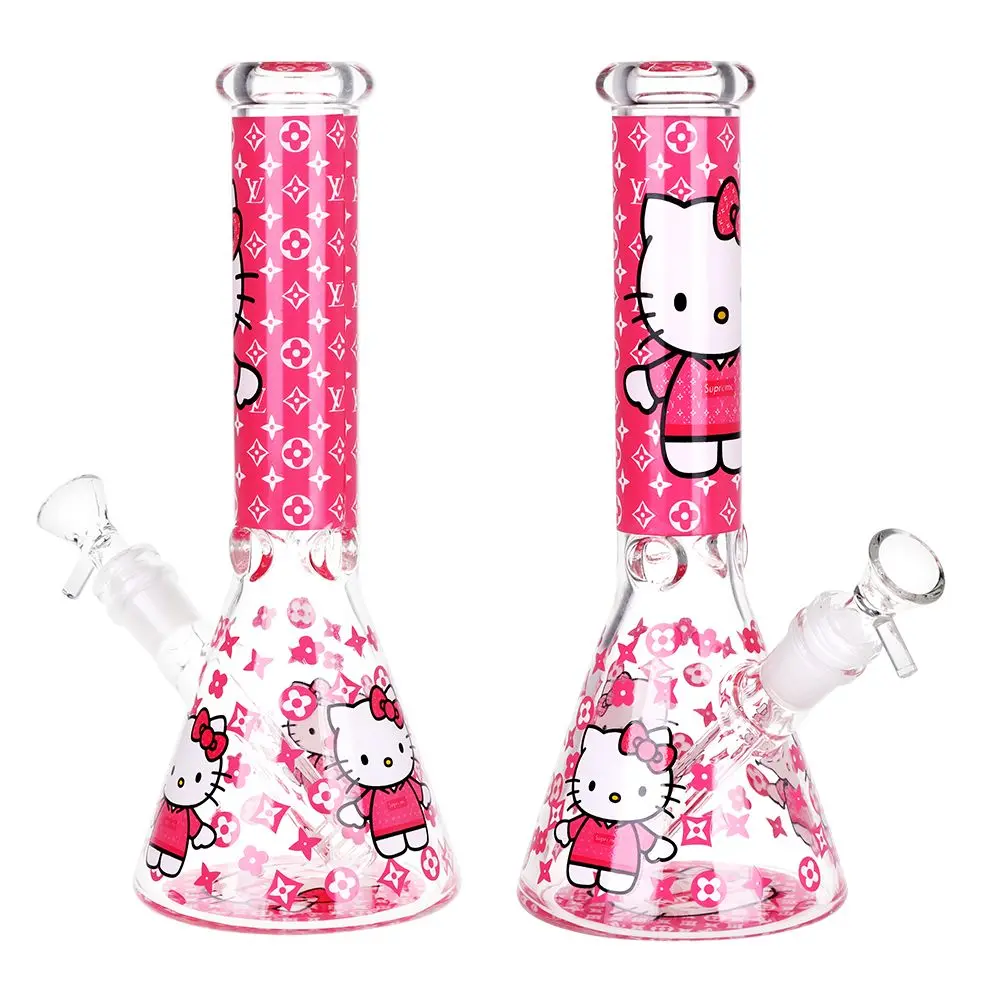 High Fashion Hello Kitty Beaker Glass Water Pipe - 10" / 14Mm F 1