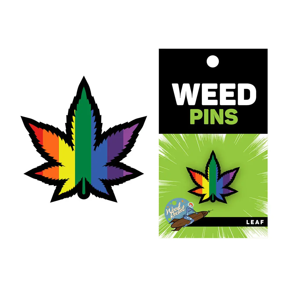 Weed Pin Rainbow Marijuana Leaf 1