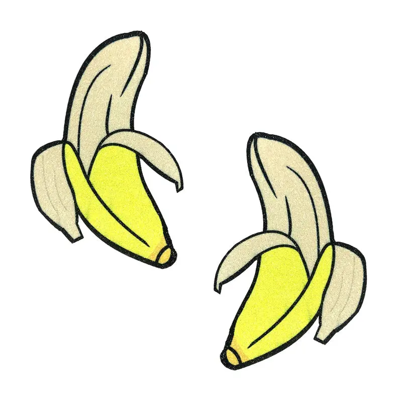 Neva Nude Big Banana Blacklight Glitter Pasties 1
