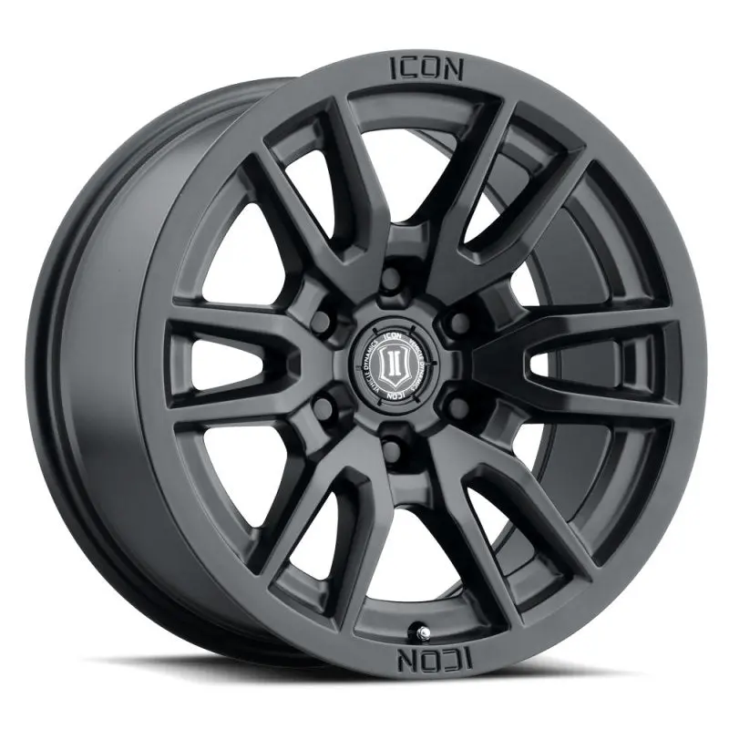 Icon Vector 6 17X8.5 6X5.5 0Mm Offset 4.75In Bs 106.1Mm Bore Satin Black Wheel 1