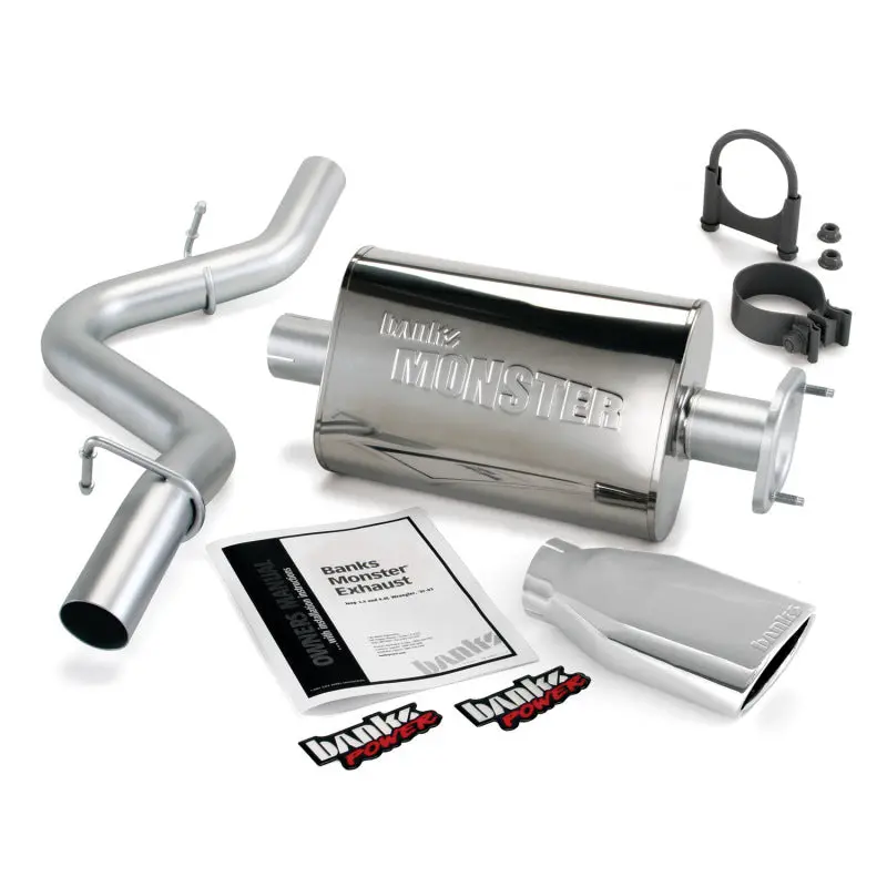 Banks Power 00-03 Jeep 2.5/4.0L/Wrangler (2-Bolt Cat) Monster Exh Sys - Ss Single Exh W/ Chrome Tip 1