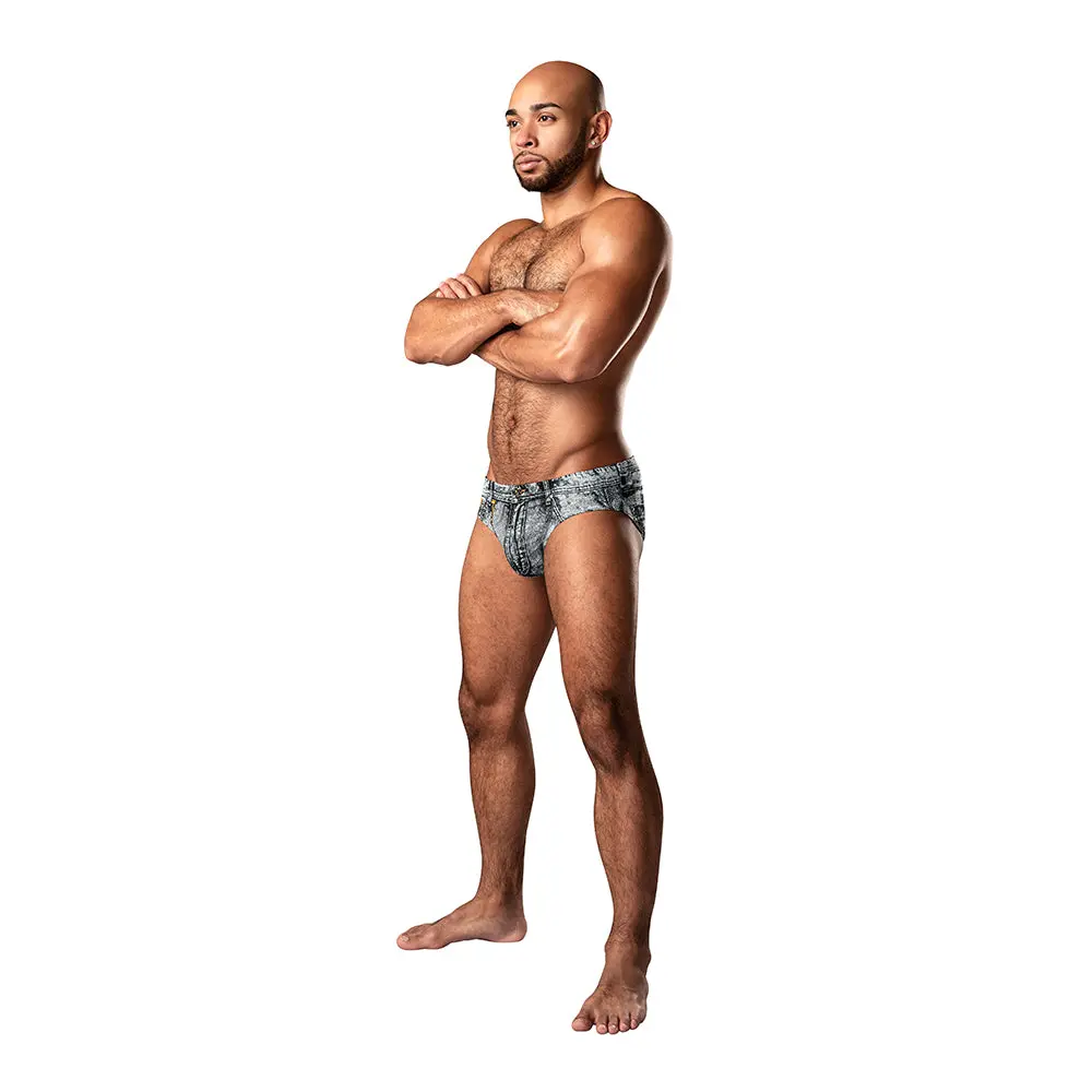 Male Power Dirty Denim Bikini Denim Print Xl 1