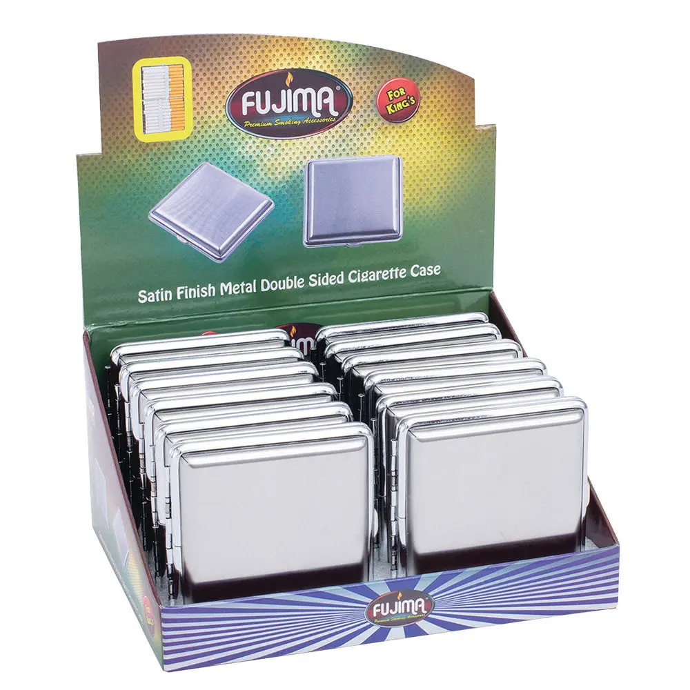 Fujima Metal Finish Double-Sided Cigarette Case - King Size 12Pc 1