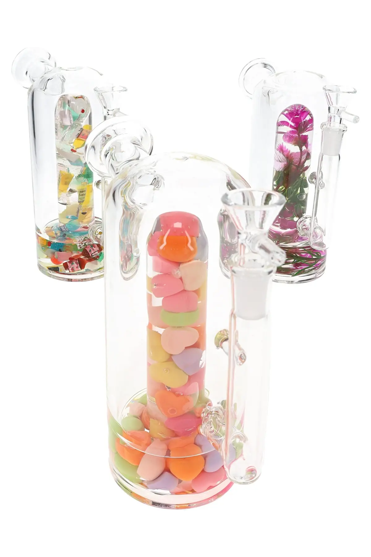 Clear Stemless Glass Bong “Mystery Capsule” – 14.5 Mm – 7″ – Assorted 1