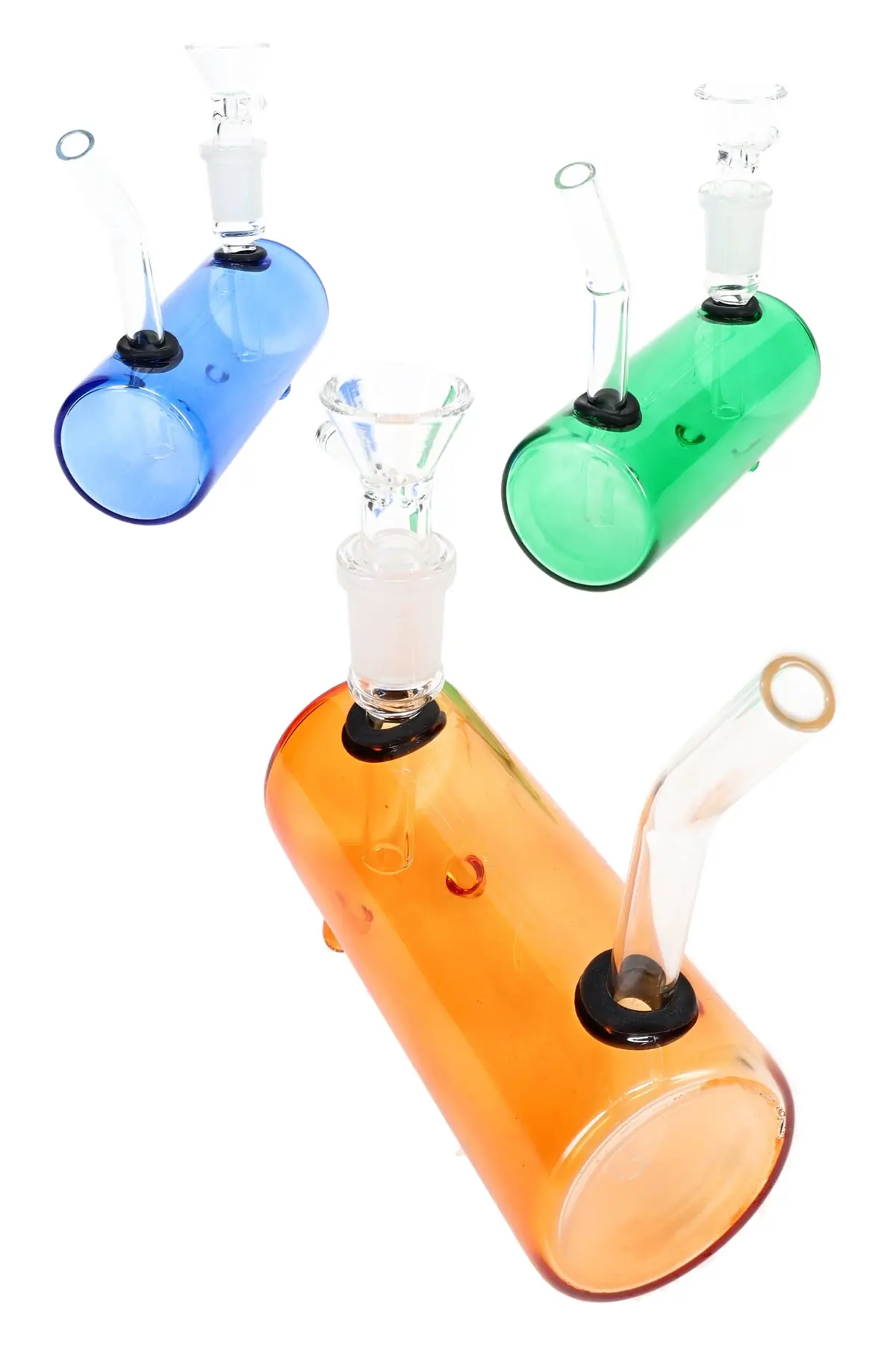 Colored Glass Barrel Bong “Mini Drum” – 4½″ – 14.5 Mm Female – Bowl Included – Assorted Colors 1