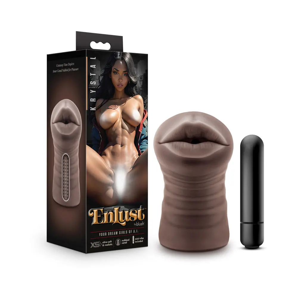 Enlust Krystal Vibrating Stroker Brown 1