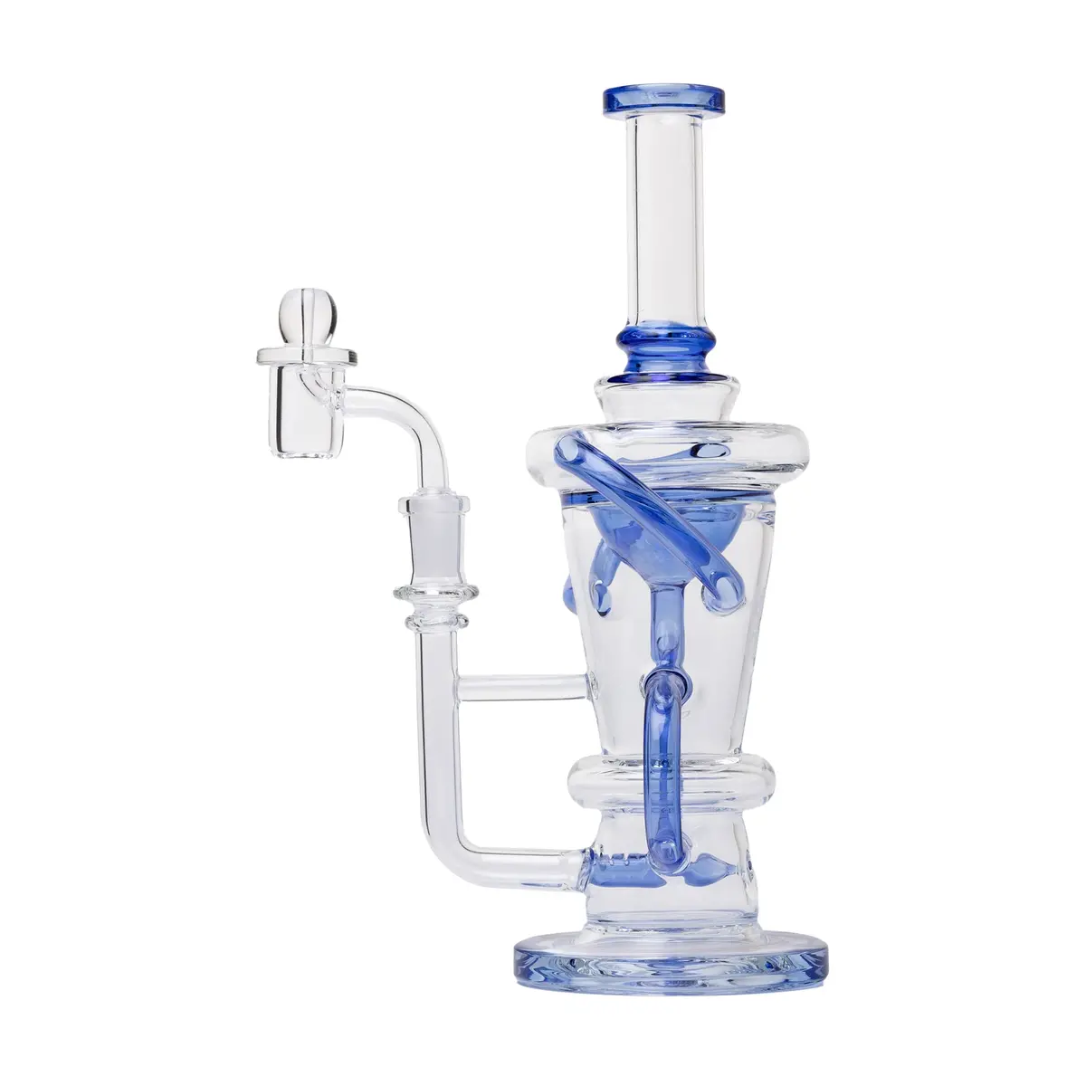 Human Grade 10.25" Straight Recycler Glass Water Pipe 3