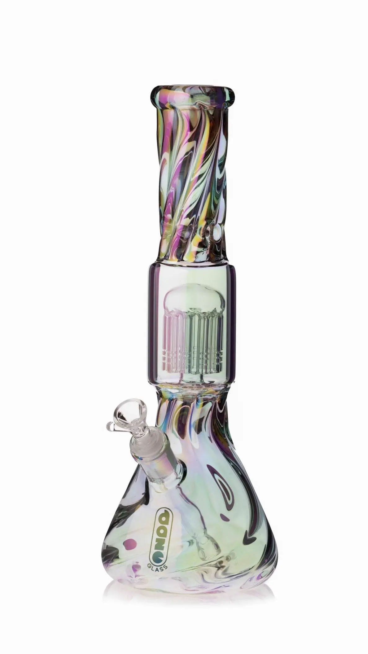 Daze Glass - 14 Inch Iridescent Spiral Arm Perc Glass Water Pipe 1