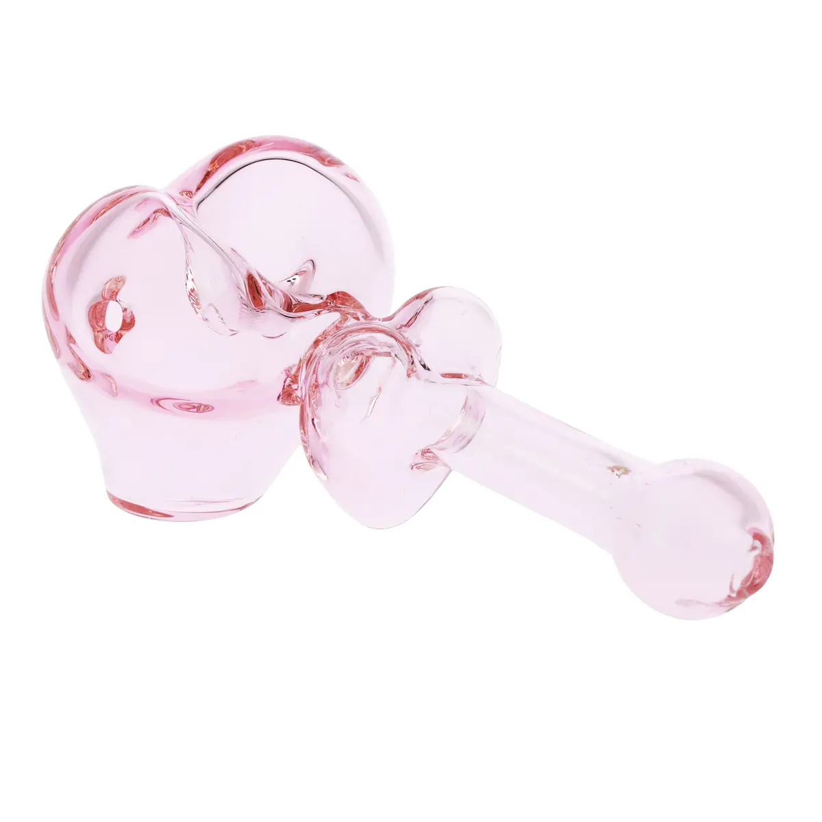 Lovely Hearts Glass Hand Pipe - 4" 2