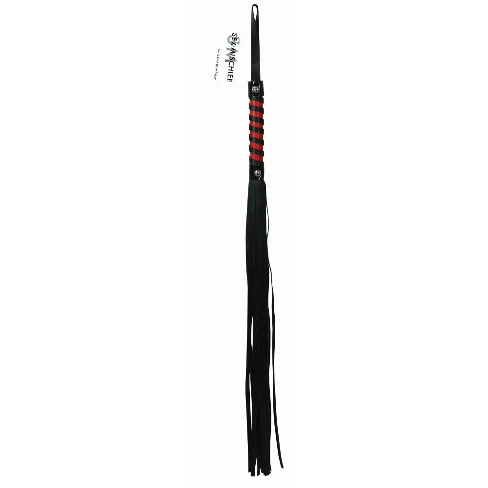 Sportsheets Sex & Mischief Red & Black Stripe Flogger 1