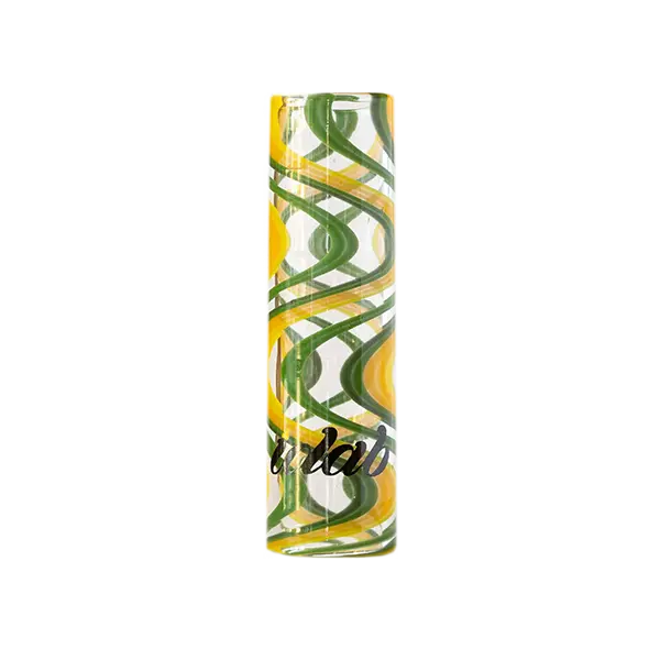 Stündenglass Glass Hookah Hose Tip (Green + Yellow) 1