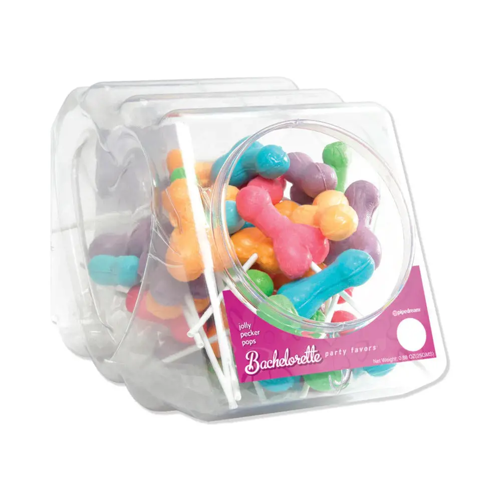 Pipedream Bachelorette Party Favors Jolly Pecker Pops 50-Piece Display Bowl 1