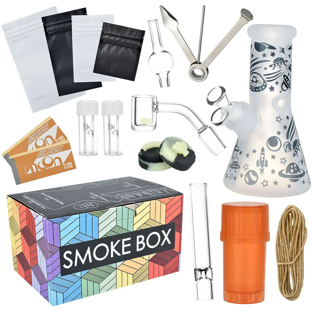 Smoke Box Water Pipe And Smoking Kit - 7.75" / 14Mm F / Colors Vary 1