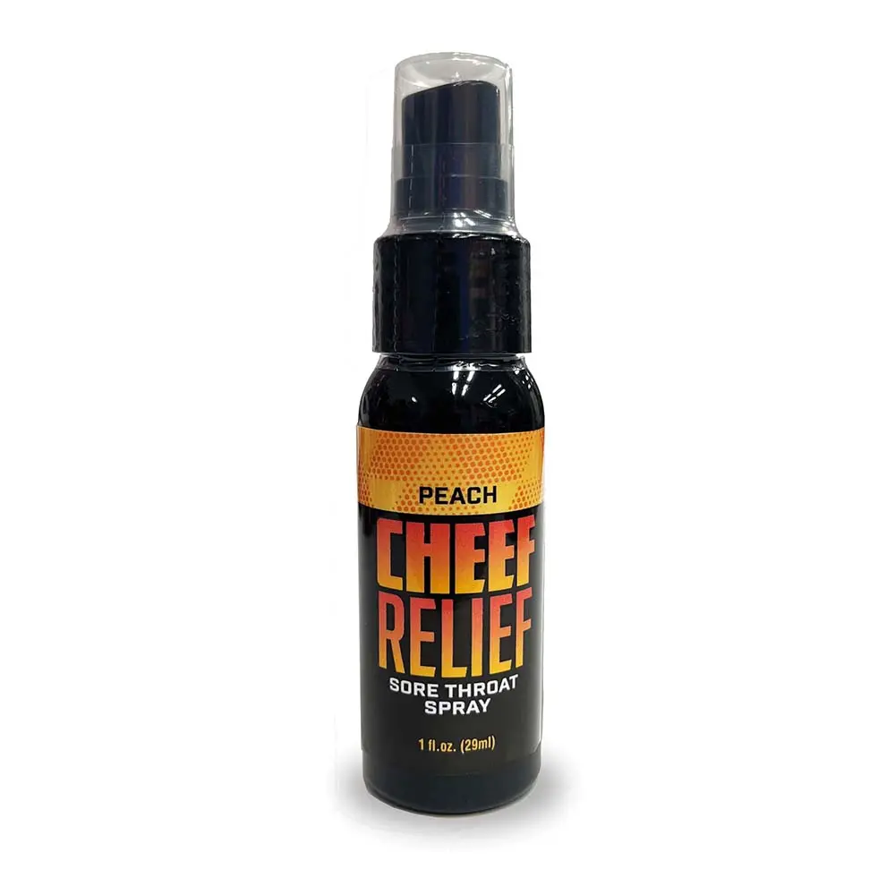 Cheef Relief Throat Spray Peach 1 Oz. 1