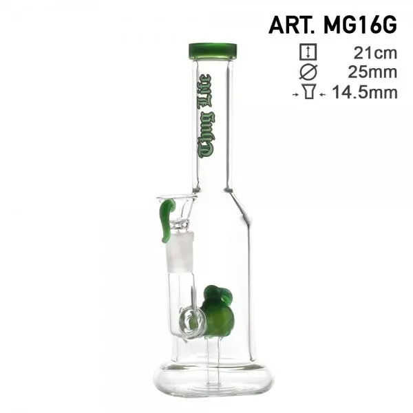 Thug Life | 8" Green Water Pipes W/ Custom Perc 1