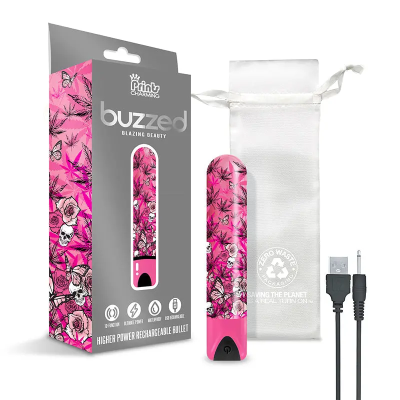 Prints Charming Buzzed Rechargeable Bullet - Blazing Beauty - Pink 1