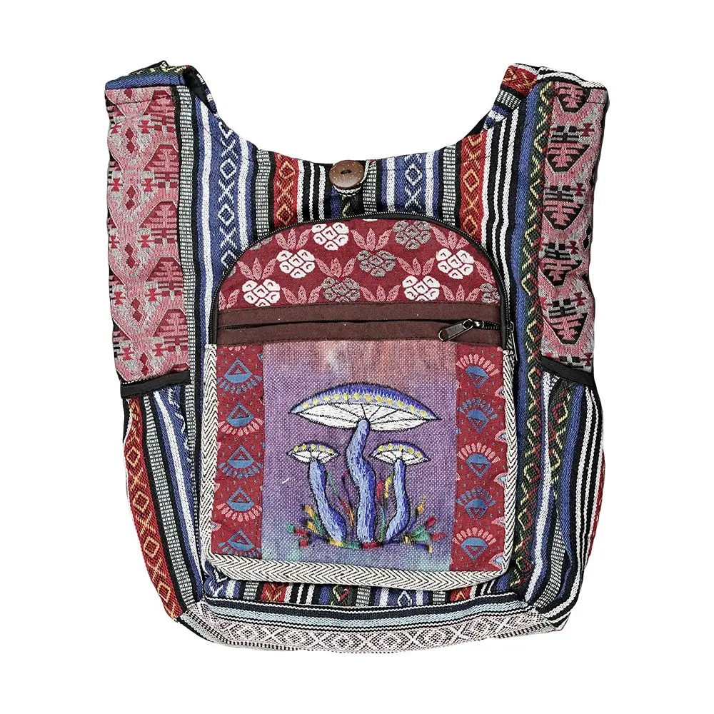 Threadheads Mushroom Aztec Patchwork Shoulder Bag - 15" X 14" 1