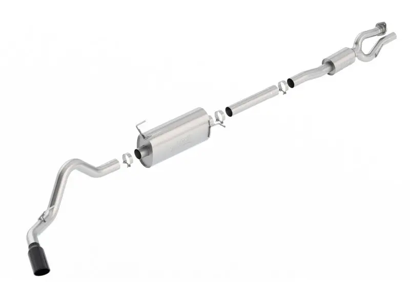 Borla S-Type Cat-Back 17-19 Ford F-250/350 Super Duty Side Exit Exhaust - Black Chrome Tip 1