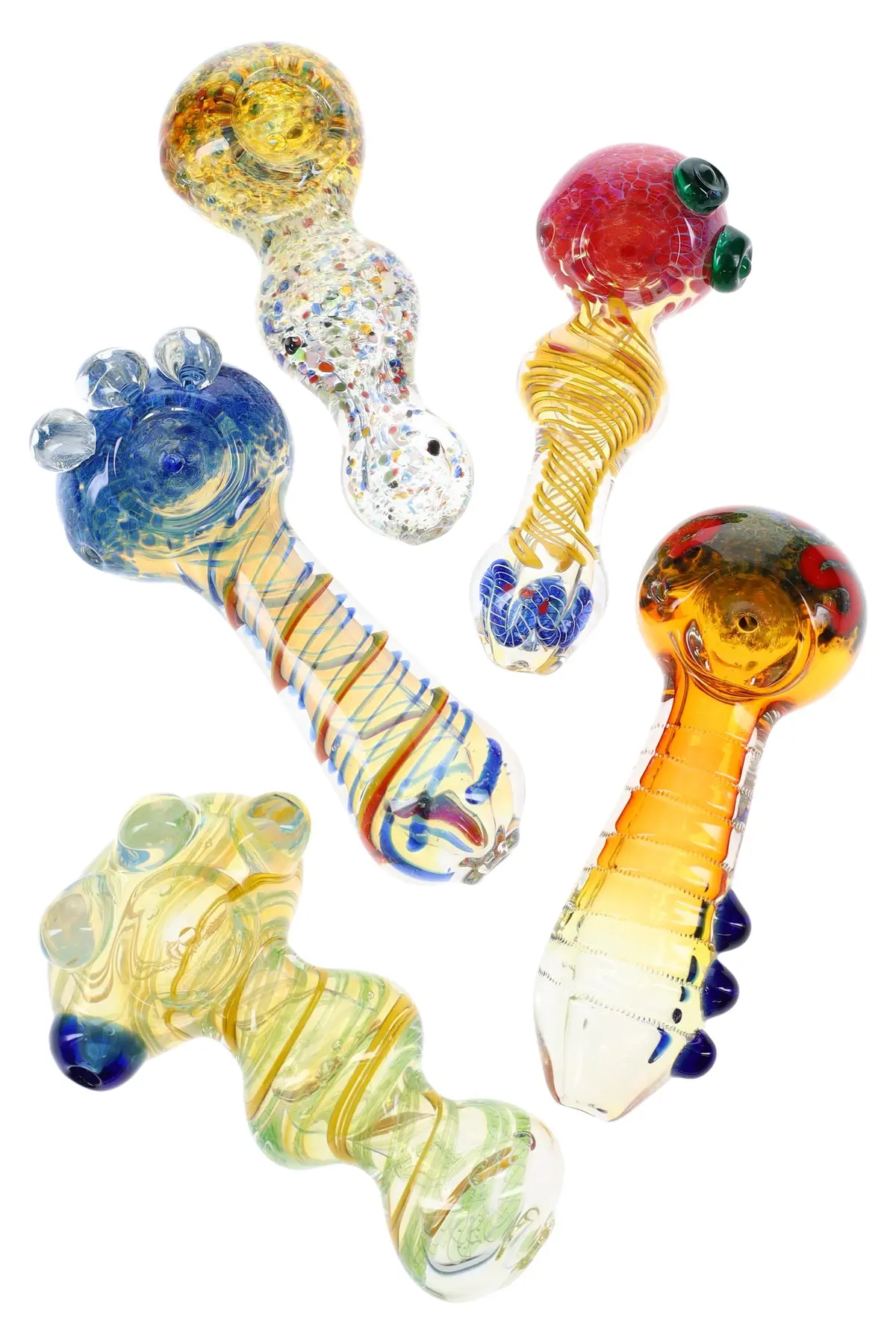 Colorful Glass Hand Pipe “Pocket Swirl” – 4½″ – Assorted Colors 1
