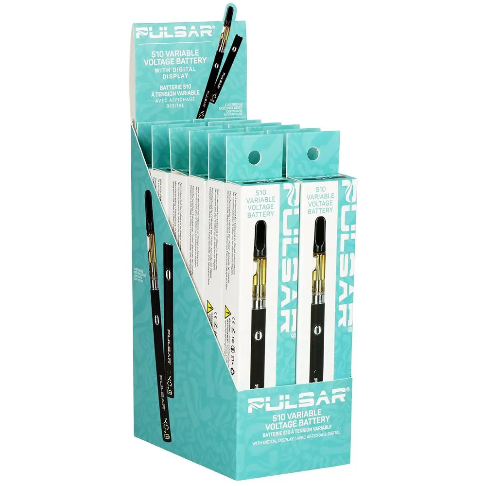 Pulsar Digital Display Slim Variable Voltage 510 Vape Battery | 400Mah | 12Pc Display 2