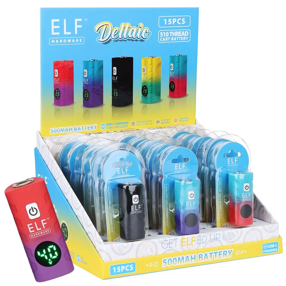 Elf Hardware Deltaic 510 Cart Vape Battery - 500Mah / 15Ct 1