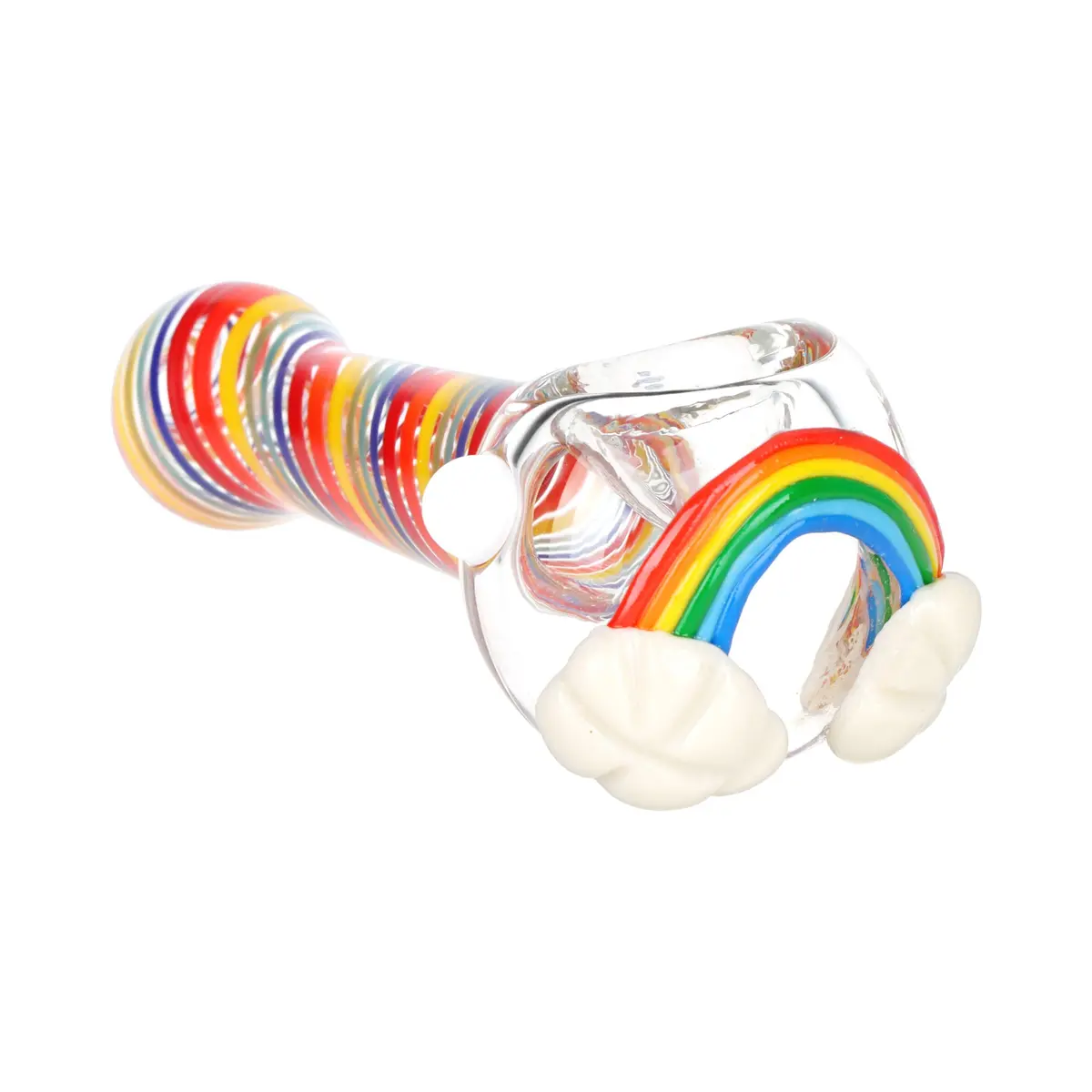 Rainbow Cloud Glass Spoon Pipe - 4.25" 2