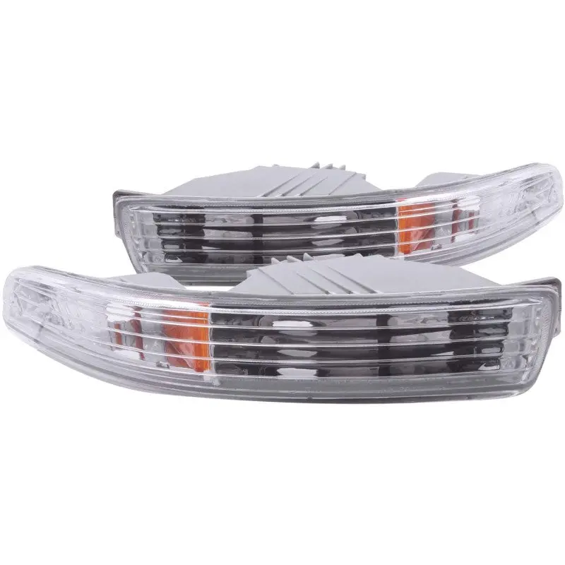 Anzo 1994-1997 Acura Integra Euro Parking Lights Chrome W/ Amber Reflector 1