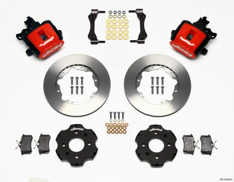Wilwood Combination Parking Brake Rear Kit 11.00In Red Civic / Integra Disc 2.39 Hub Offset 1