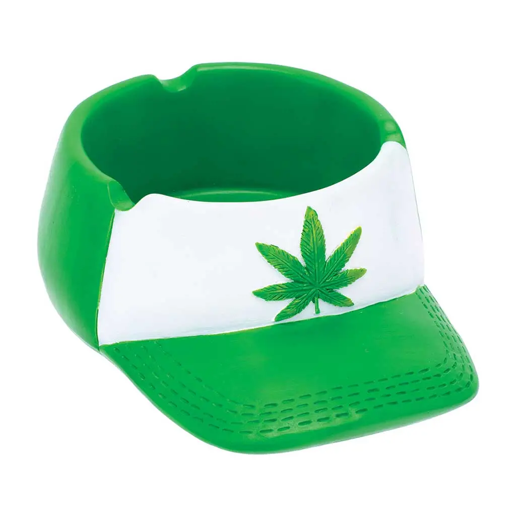 Green Leaf Snapback Hat Ashtray 1