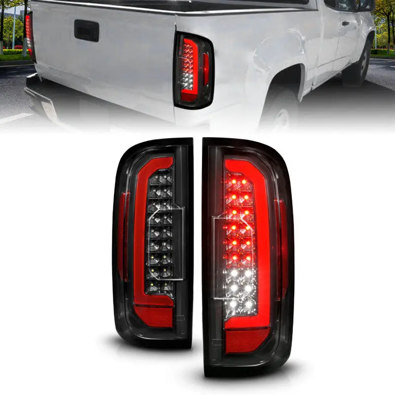 Anzo 15-21 Gmc Canyon Full Led Taillights W/ Red Lightbar Black Housing/Clear Lens 1