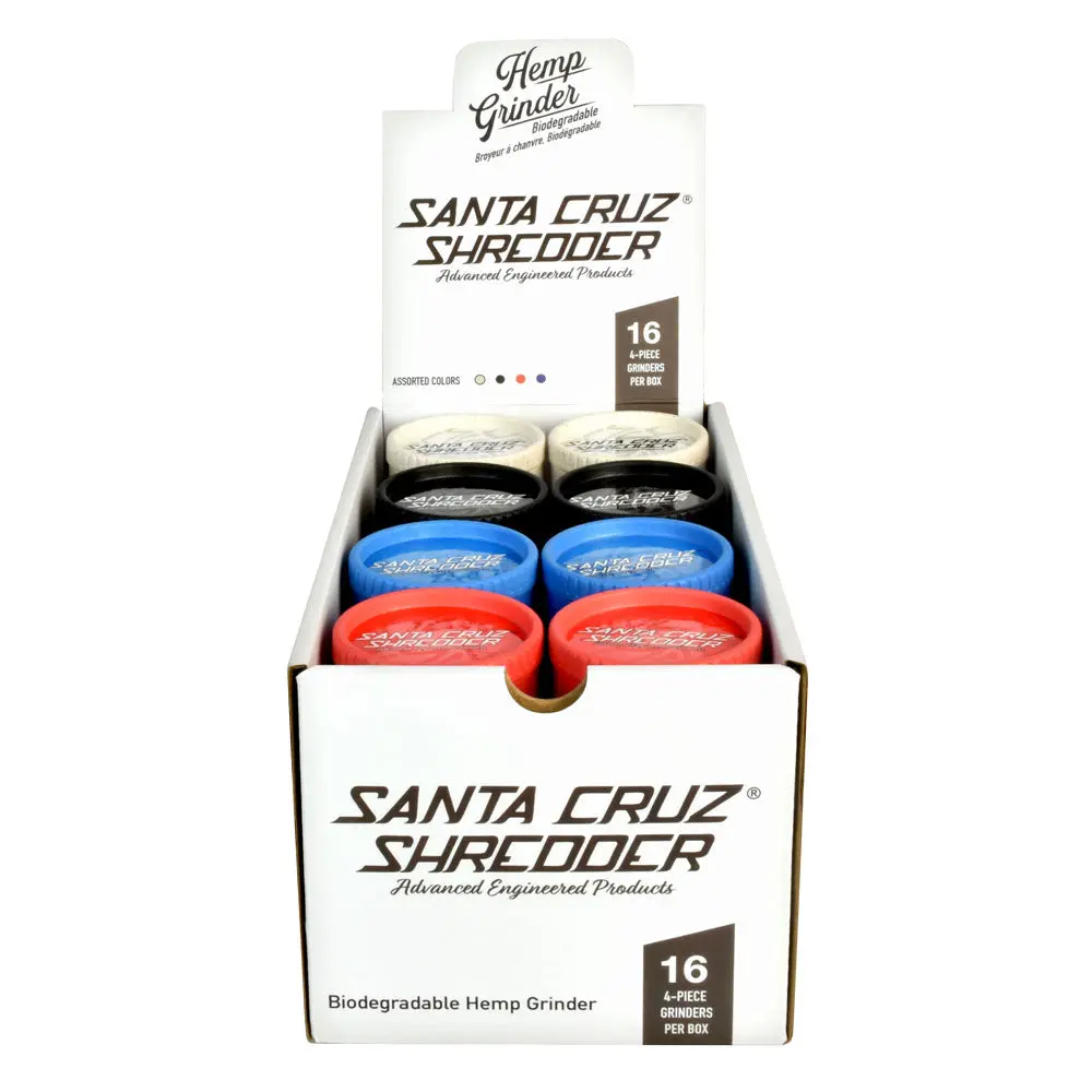 Santa Cruz Shredder Hemp Grinder - 4Pc/2.25"/Asst - 16Pc Disp 1