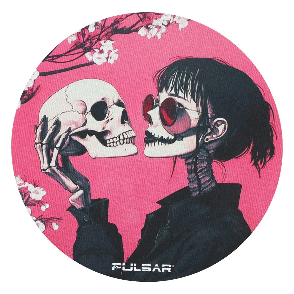 Pulsar Dabpadz Fabric Top Dab Mat - Sakura Skulls / 8" 1
