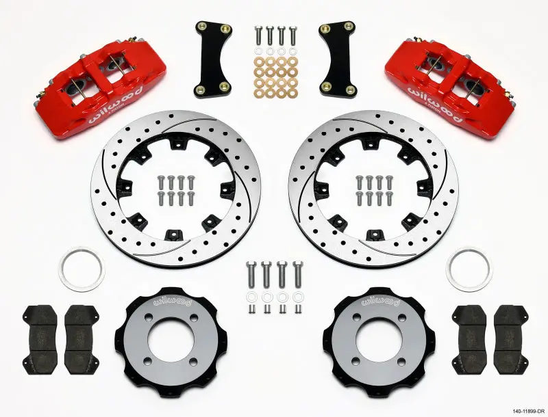 Wilwood Dynapro 6 Front Hat Kit 12.19In Drilled Red 2011 Fiesta 1
