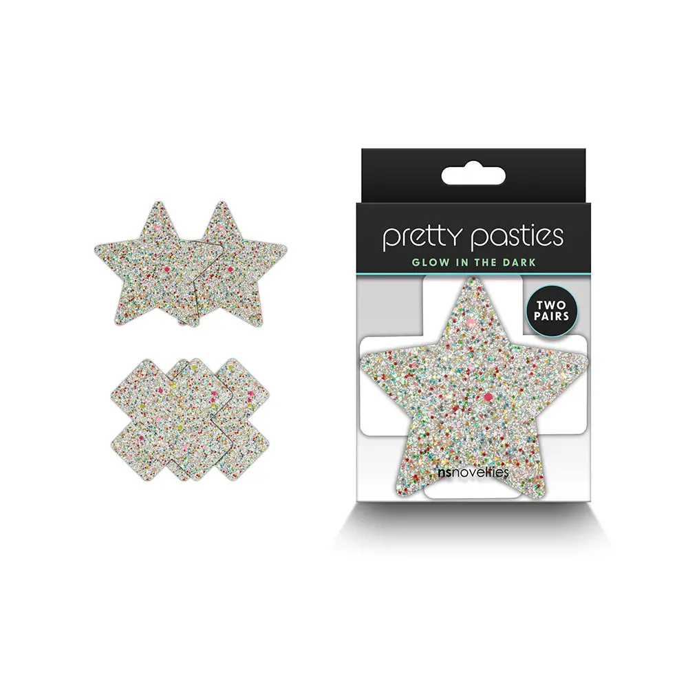Pretty Pasties Star & Cross Glow 2 Pair 1