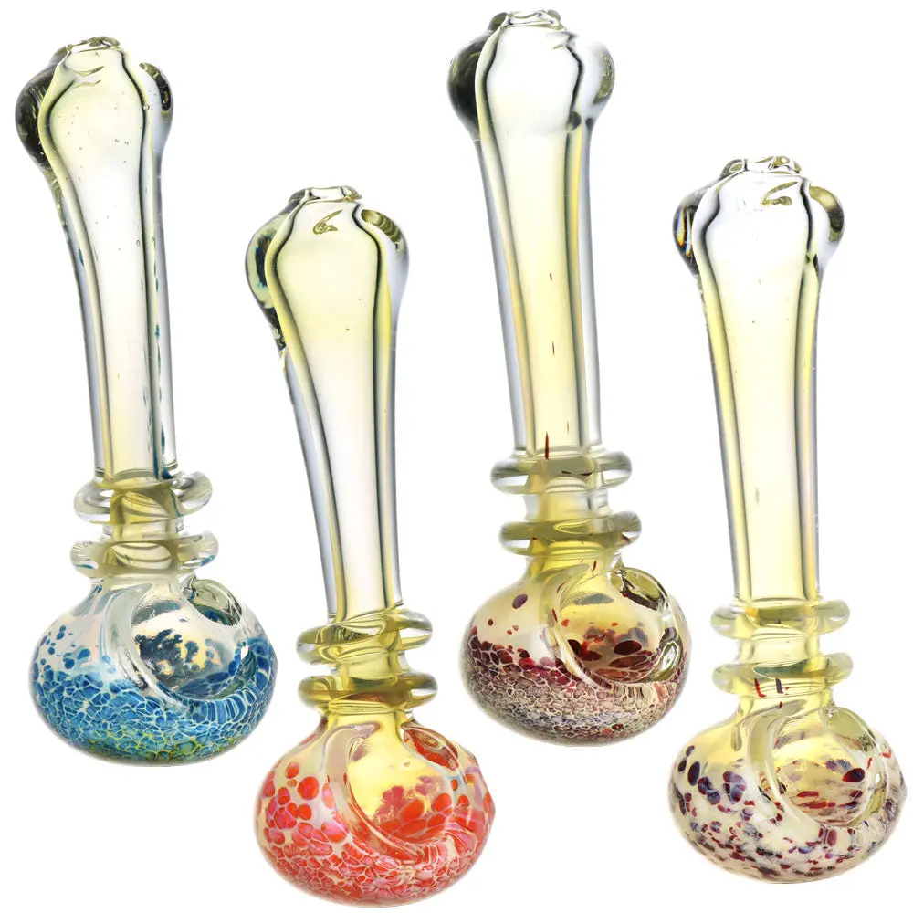 Fumed & Speckled Spoon Pipe - 4.5" / Colors Vary 1