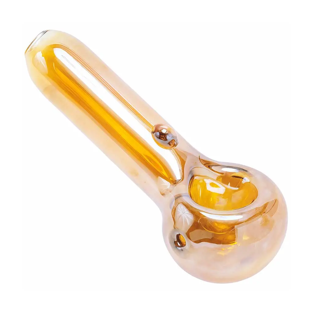 Glass Hand Pipe With Golden Fumed 1