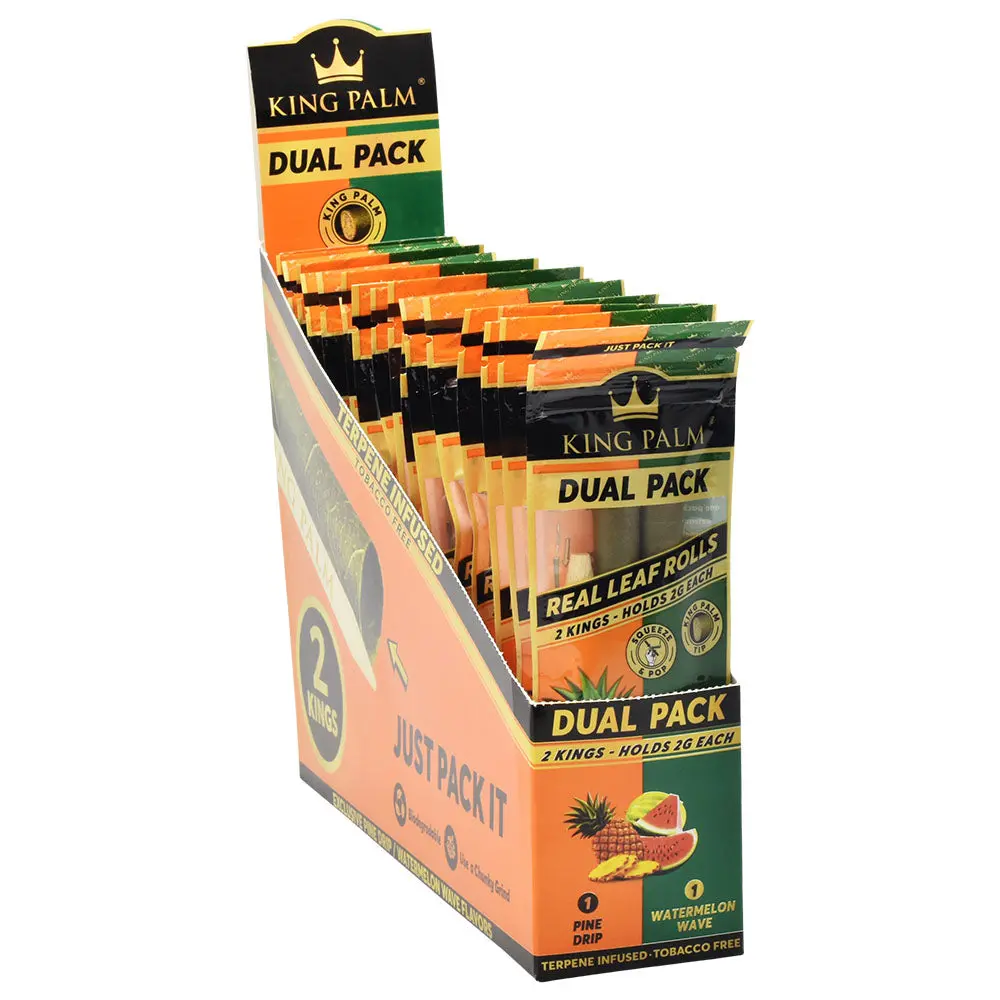 King Palm Hand Rolled Leaf Dual Pack King - Pine Drip / Watermelon 10Pc 1
