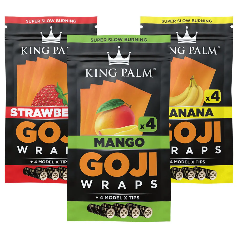King Palm Goji Wraps & Filter Tips | 4Pk | 15Pc Display 1