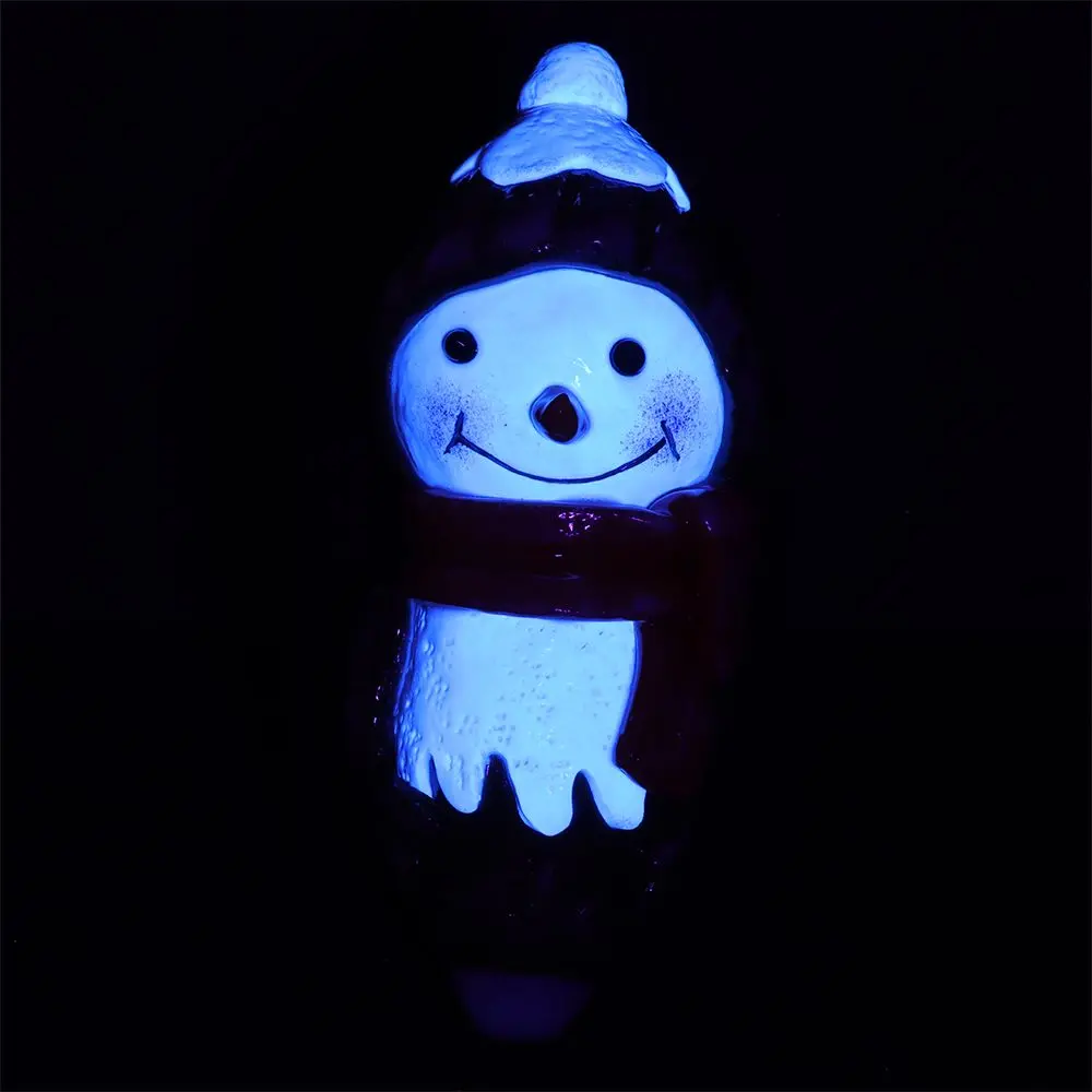 Snowman Enamel Resin Sculpted Glass Spoon Pipe - 6.25" 2