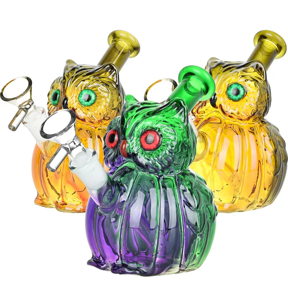 What A Hoot Glass Water Pipe - 5" / 14Mm F / Colors Vary 1