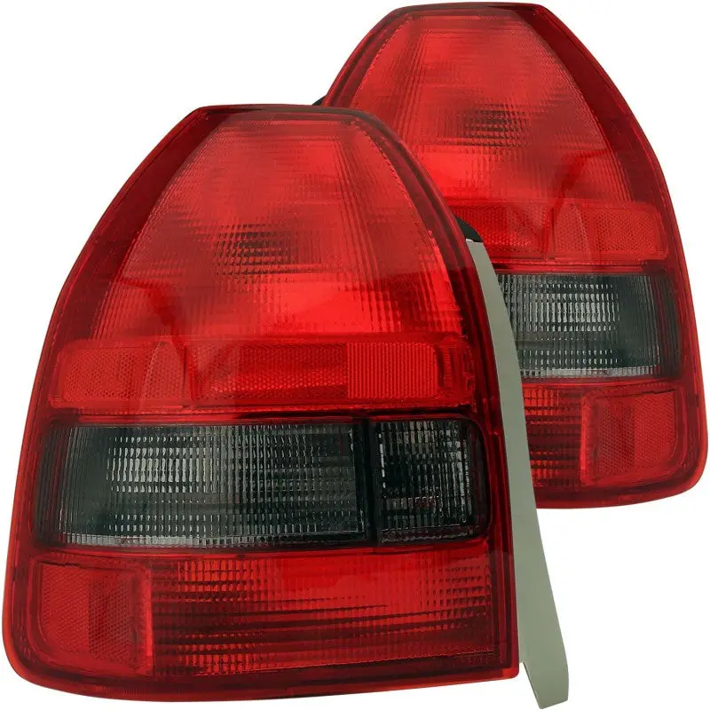 Anzo 1996-2000 Honda Civic Taillights Red/Smoke 1