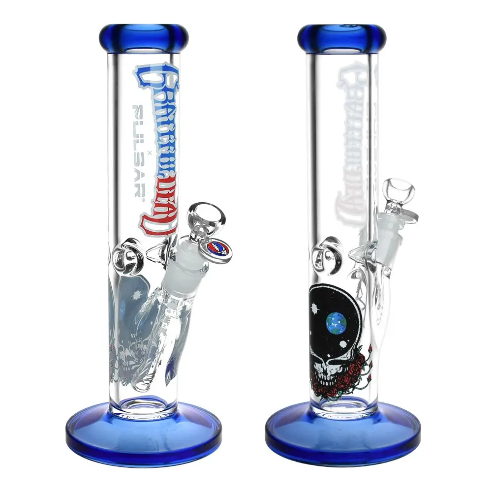 Grateful Dead X Pulsar Straight Tube Glass Bong - 11.75" / 14Mm F 1