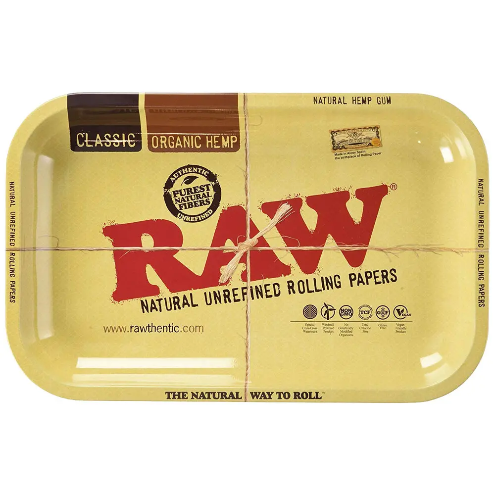Raw Aluminum High Sided Rolling Tray - 11" X 7" 1