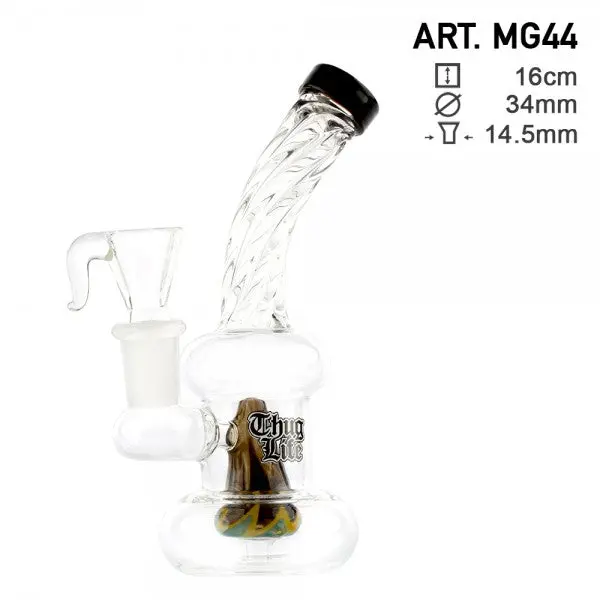 Thug Life | 6" Bubbler Shaped Rasta Water Pipe 1